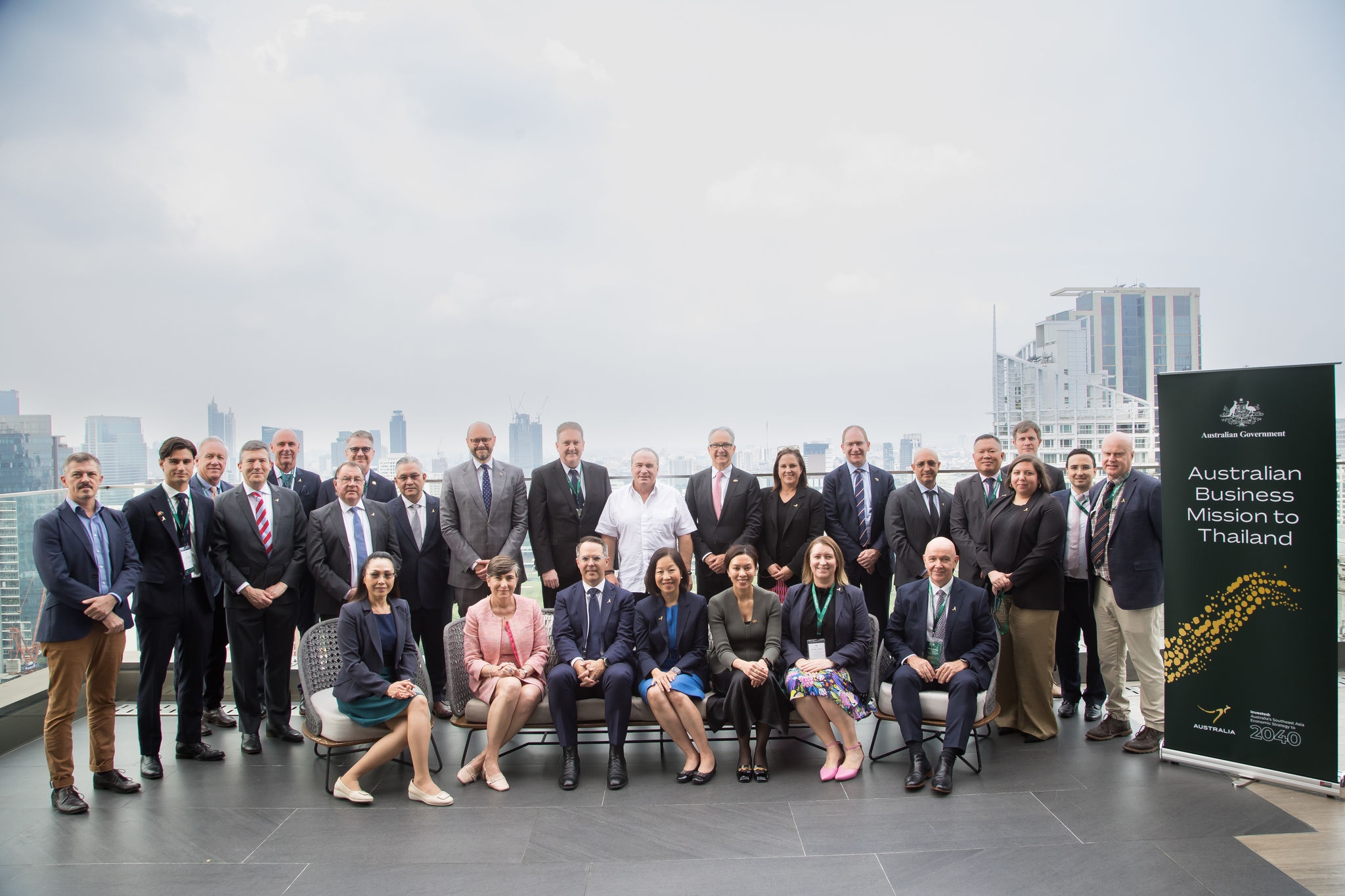 The delegation with Dr Angela Macdonald PSM, Australia’s Ambassador to Thailand (second from left), and staff from Austrade and the Department of Foreign Affairs and Trade.