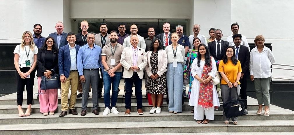 Team Australia and mission delegates at the IIT Madras Research Park, a startup incubator.